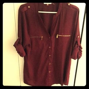 Maroon Button-down